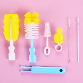 Kid Keeper Baby Bottle Brush Cleaner Set Nylon Sponge Cleaning Brush Blue (Option: Blue)