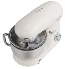 VEVOR Stand Mixer, 6 QT Dough Mixer, 660W 6 + P Speeds Tilt-head Food Mixer with Stainless Steel Bowl, Dough Hook, Wire Whip, Flat Beater, Scrape (Color: Off White, Capacity: 6.2 L)